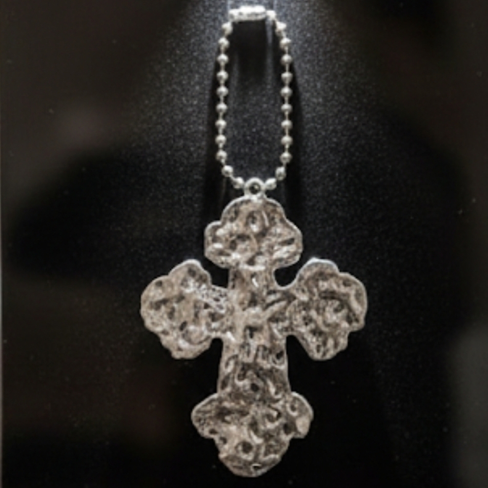 Bag Charm Silver  Cross Large - Picture 2 of 5